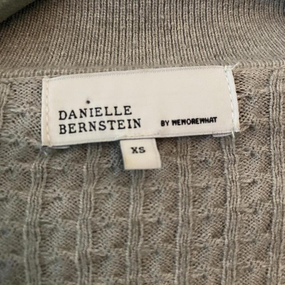 Danielle Bernstein Gray Cropped Wrap Sweater - image 4